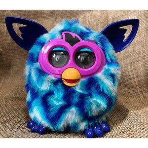 2012 Blue Diamond Pattern Furby Working with Pink Glasses and Blue Feet